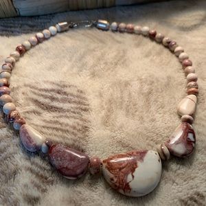 Brown Beige Stone Statement necklace